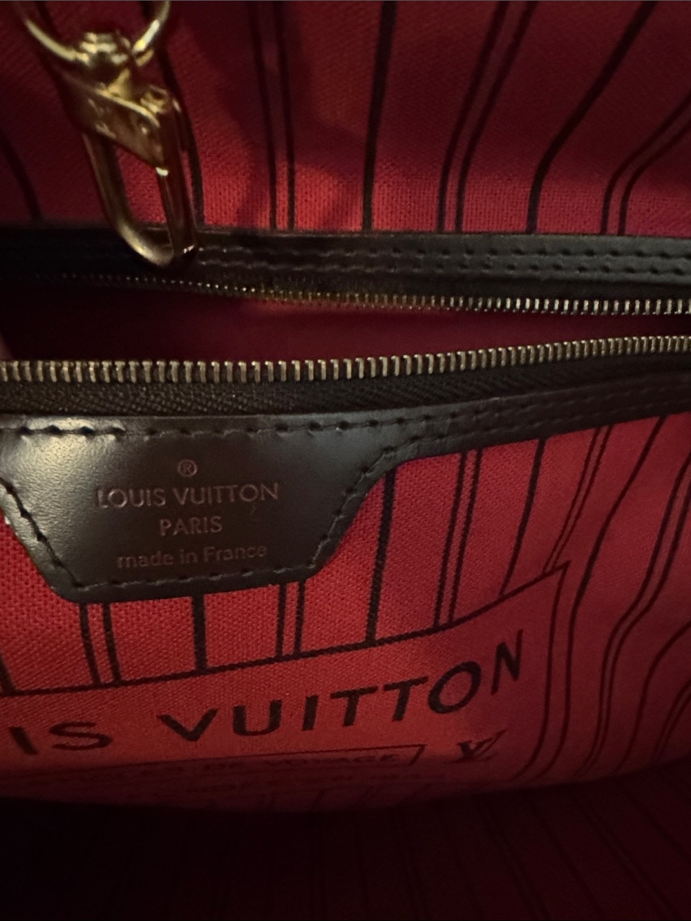 Louis Vuitton Damier Ebene Brown Tote with Pouch - Picture 8 of 10
